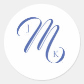 Einfache Hochzeitmonogramm Runder Aufkleber (Vorderseite)
