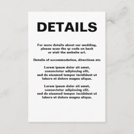 Einfache HochzeitQR-Code Begleitkarte