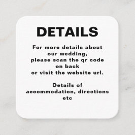 Einfache HochzeitQR-Code Begleitkarte