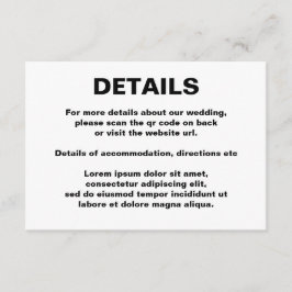 Einfache HochzeitQR-Code Begleitkarte