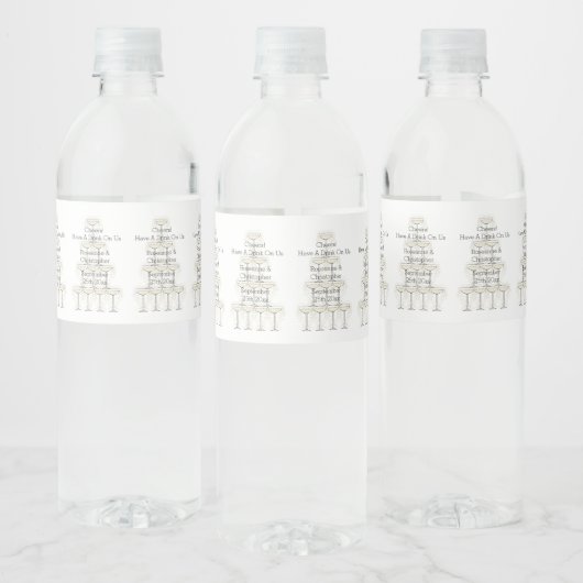 Einfache Hochzeits Champagnergläser Wasserflaschenetikett (Flaschen)