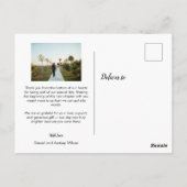 Einfache Hochzeits-Dankeskarten Postkarte (Rückseite)