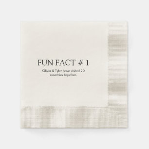 Einfache Hochzeits-Fun-Fact-Papier-Serviette Serviette