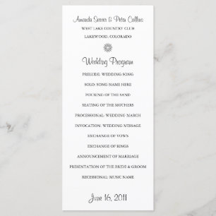 Einfache Hochzeits-Programme (weiß) Programm