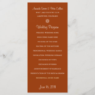 Einfache Hochzeits-Programme (Ziegelstein) Programm