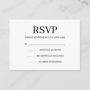Einfache Hochzeits-RSVP-Beilagekarte Begleitkarte