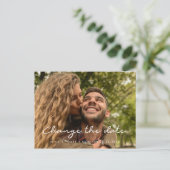 Einfache Hochzeitsaktualisierung Ändern Sie das Da Postkarte (Stehend Vorderseite)