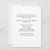 Einfache Hochzeitsanzeige und Party | Foto Einladung (Rückseite)