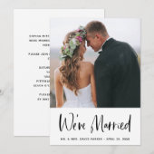 Einfache Hochzeitsanzeige und Party | Foto Einladung (Vorne/Hinten)