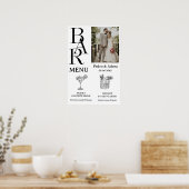 Einfache Hochzeitsbar-Menü Poster (Küche)