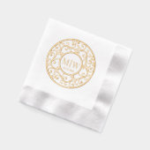 Einfache Hochzeitsbaumzweige Lacy Filigree Initial Servietten Mit Folie (Links)