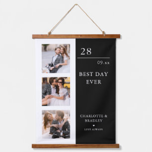 Einfache Hochzeitscouch 3 Foto Wandteppich Mit Holzrahmen