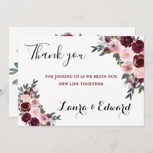 Einfache Hochzeitsdankkarte Dankeskarte (Vorne/Hinten)