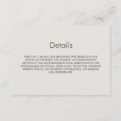 Einfache Hochzeitsdetails Begleitkarte (Vorderseite)