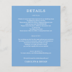Einfache Hochzeitsdetails Einlage Flyer
