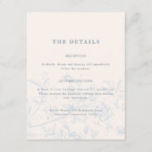 Einfache Hochzeitsdetails in Dusty Blue Vintag Flo Begleitkarte (Vorderseite)