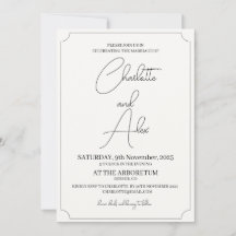 Einfache Hochzeitseinladung