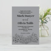 Einfache Hochzeitseinladung Einladung (Stehend Vorderseite)