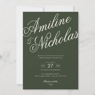 Einfache Hochzeitseinladung Einladung