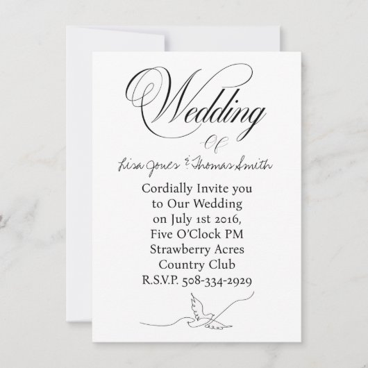 Einfache Hochzeitseinladung Einladung (Vorderseite)