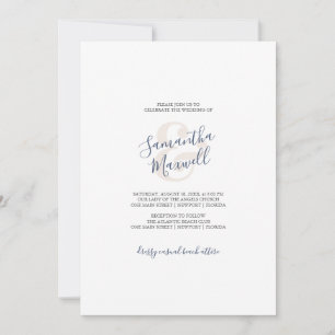 Einfache Hochzeitseinladung Küste blau