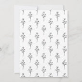 Einfache Hochzeitseinladung mit floraler Rückseite Einladung (Rückseite)