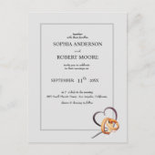 einfache Hochzeitseinladung mit Hochzeitsringen Einladungspostkarte (Vorderseite)