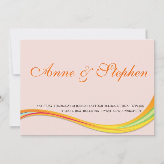 einfache Hochzeitseinladung weiches Rosa Einladung (Vorderseite)