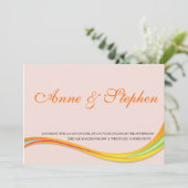 einfache Hochzeitseinladung weiches Rosa Einladung (Stehend Vorderseite)