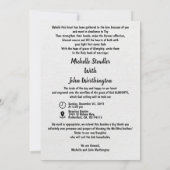 einfache Hochzeitseinladungen elegant Einladung (Rückseite)