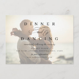 Einfache Hochzeitsempfang für romantische Fotos Begleitkarte