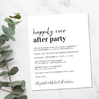Einfache Hochzeitsempfangs-Einladung zum kleinen P