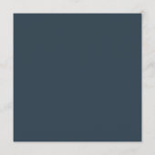 Einfache Hochzeitsempfehlung für Navy Blue Monogra Menükarte (Rückseite)