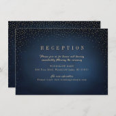 Einfache Hochzeitsempfehlung für Navy & Gold Glitz Einladung (Vorne/Hinten)
