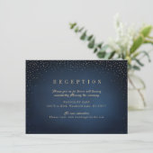 Einfache Hochzeitsempfehlung für Navy & Gold Glitz Einladung (Stehend Vorderseite)