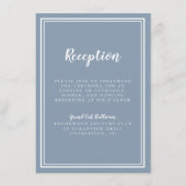 Einfache Hochzeitsempfehlung Gerahmt blau Begleitkarte (Vorderseite)