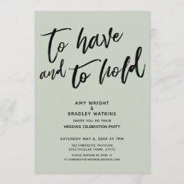 Einfache Hochzeitsempfehlung haben und halten Einladung