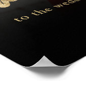 Einfache Hochzeitsempfehlung mit schwarzem Foto Poster (Ecke)