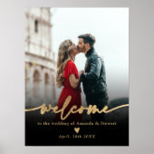 Einfache Hochzeitsempfehlung mit schwarzem Foto Poster (Vorne)