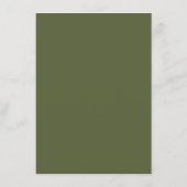 Einfache Hochzeitsempfehlung Olive Green Classic Begleitkarte (Rückseite)
