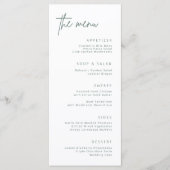 Einfache Hochzeitsempfehlung Party Förmliches Aben Menükarte (Vorderseite)