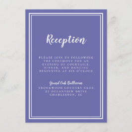 Einfache Hochzeitsempfehlung Periwinkle Blue Begleitkarte