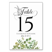 Einfache Hochzeitsempfehlung Tischnummer (Vorderseite)