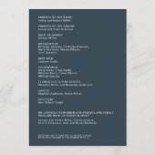 Einfache Hochzeitsfeier für Abgeschiedene Navy Programm (Rückseite)