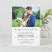 Einfache Hochzeitsfeier für Fotos Save the Date Ankündigung (Stehend Vorderseite)