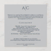 Einfache Hochzeitsfeier für Navy & Steel Gray Mono Programm (Vorderseite)