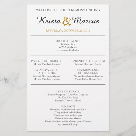 Einfache Hochzeitsfeier für Silhouetten (Vorderseite)