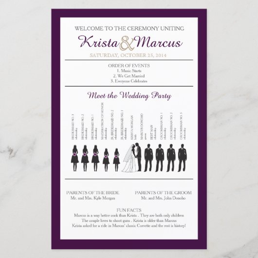 Einfache Hochzeitsfeier für Silhouetten (Vorderseite)