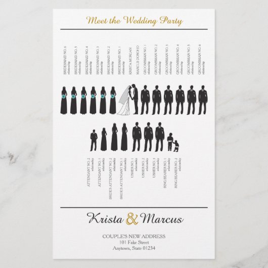 Einfache Hochzeitsfeier für Silhouetten