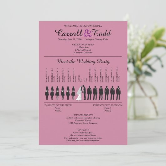 Einfache Hochzeitsfeier für Silhouetten Programm (Stehend Vorderseite)